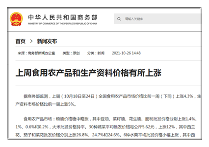 食用农产品市场动态 上周价格总体上涨4.3%，猪肉批发价领涨9.7%